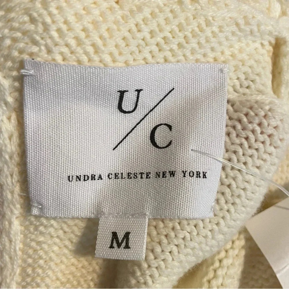 NWT Undra Celeste - Bold Braid Open Back Sweater Size Medium Cream - Picture 7 of 15